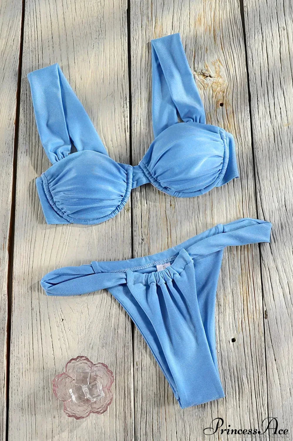 Conjunto de bikini push-up de color sólido