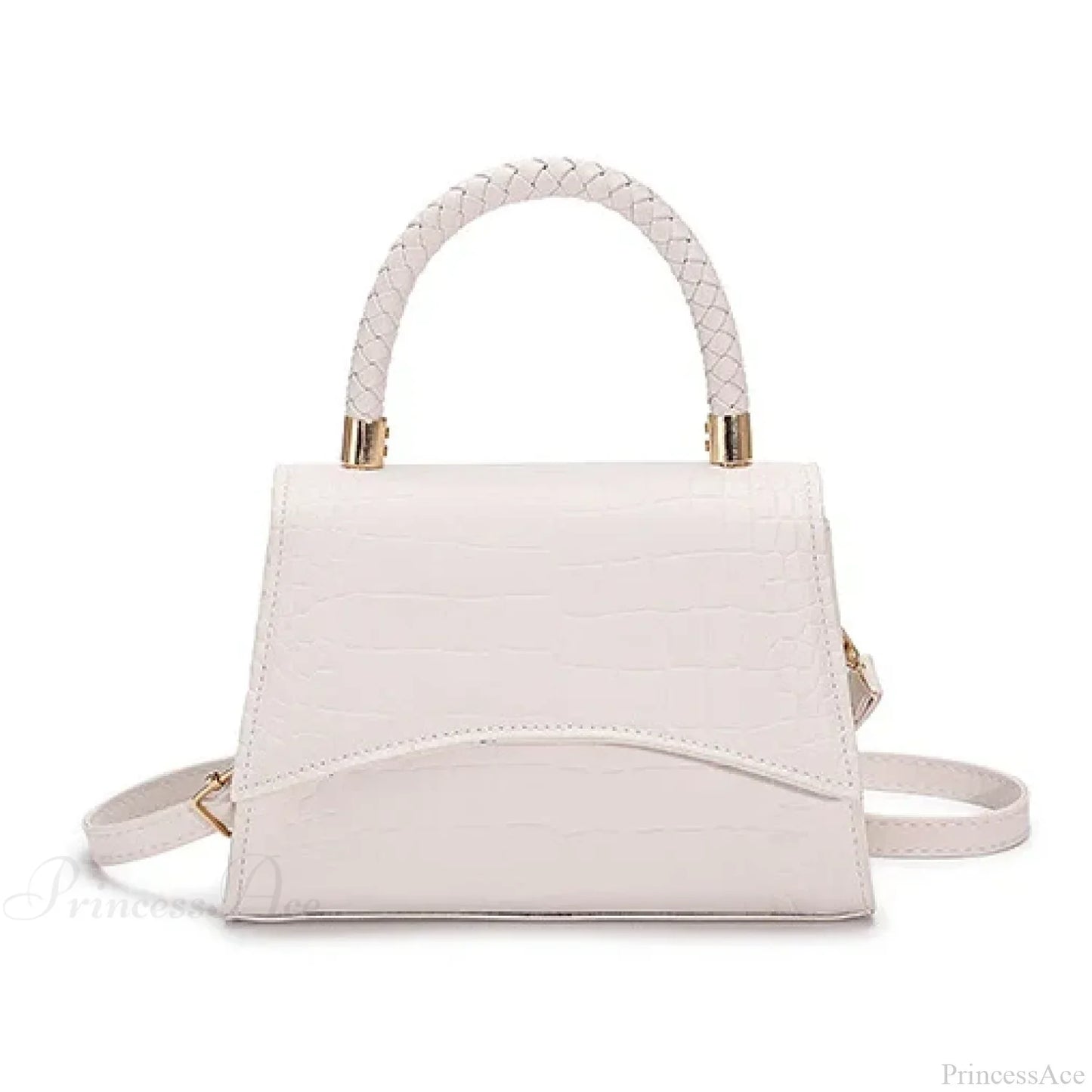 Solid PU Leather Designer Casual Crossbody Top Handle Handbag