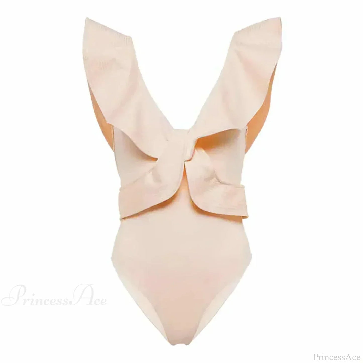 Traje de baño de una pieza con cuello en V de corte ajustado liso