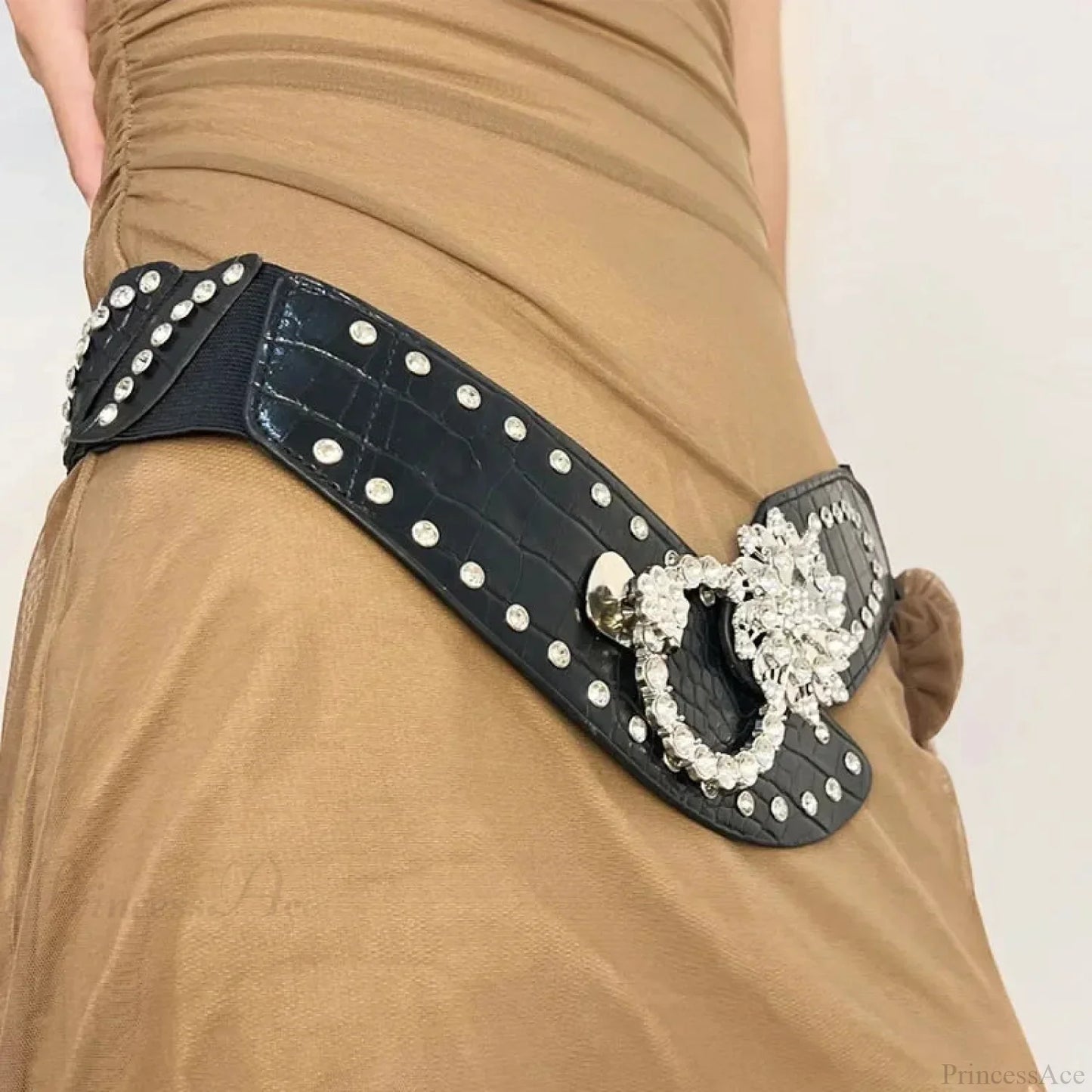 Sparkling Gothic Blossom Rebel Metal Belt