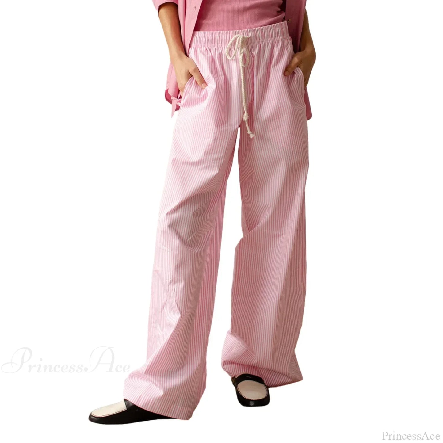 Striped Summer Loose Long Drawstring Pant