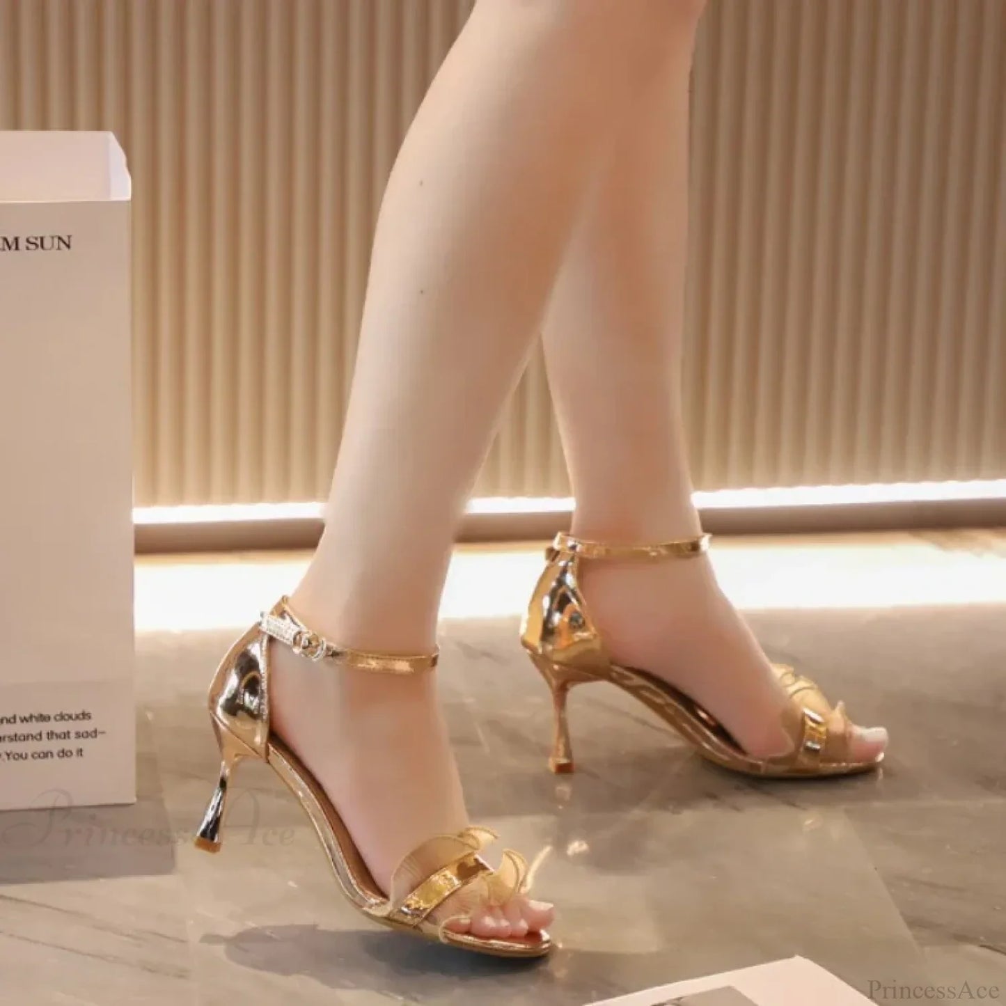 SummerFashion Pumps Sexy MatureBuckle Strap Thin Heels Stage Performance High Heel