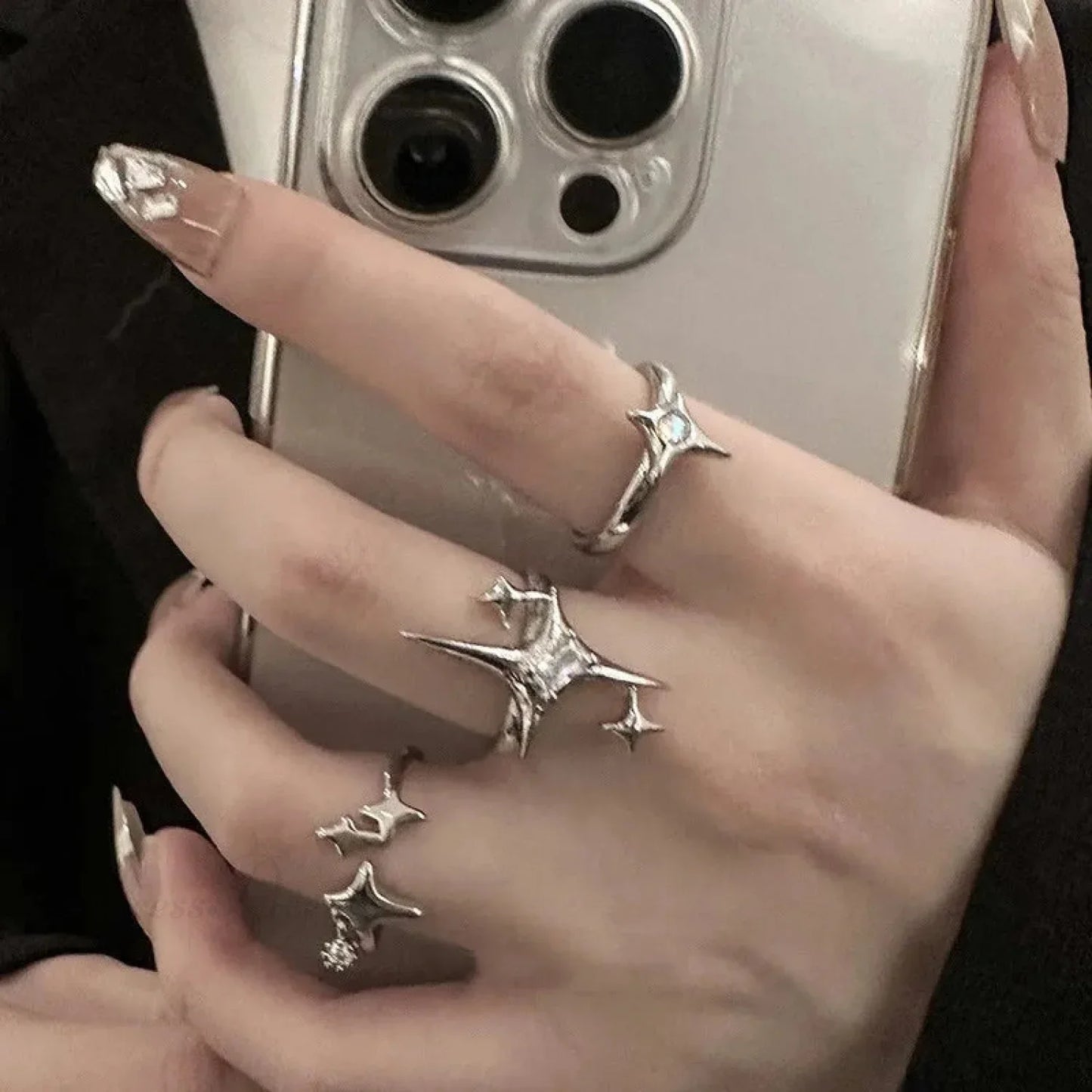 Unpredictable Cross Star Gothic Ring