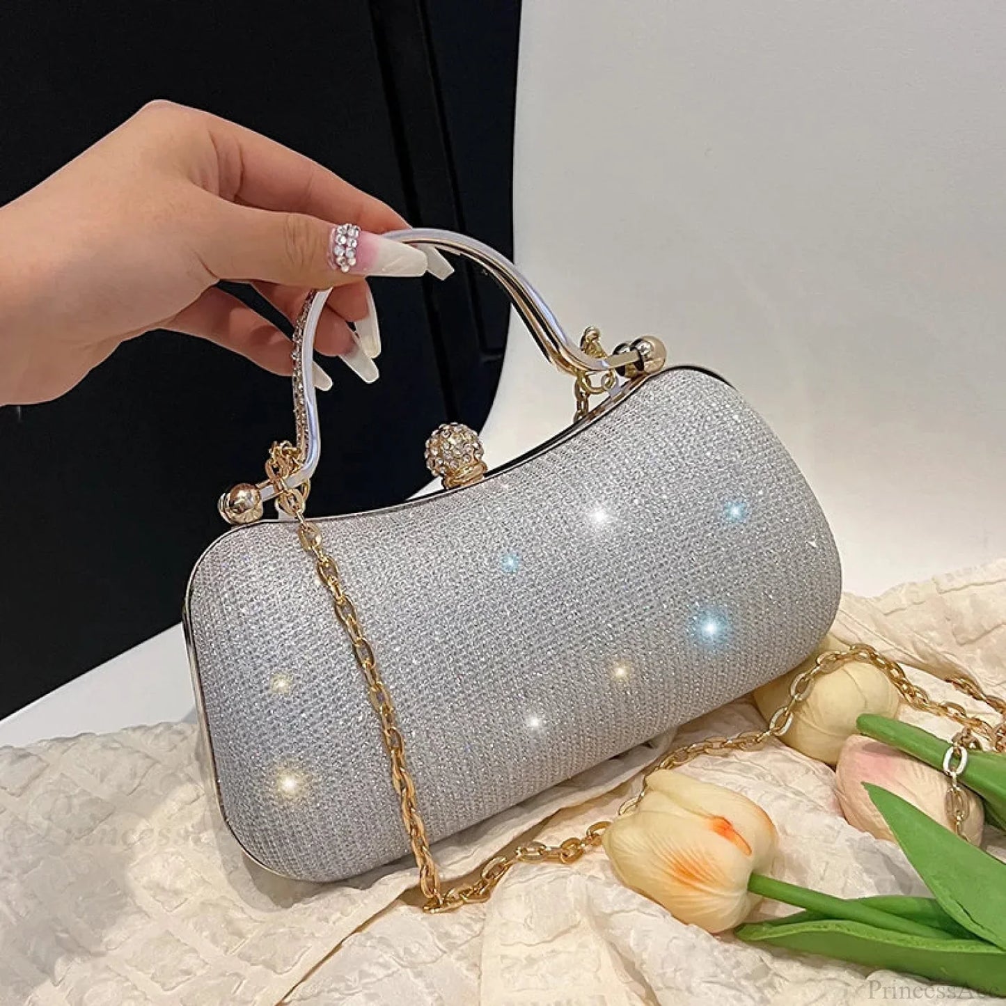 Vintage Chain Evening Shoulder Clutch Bag