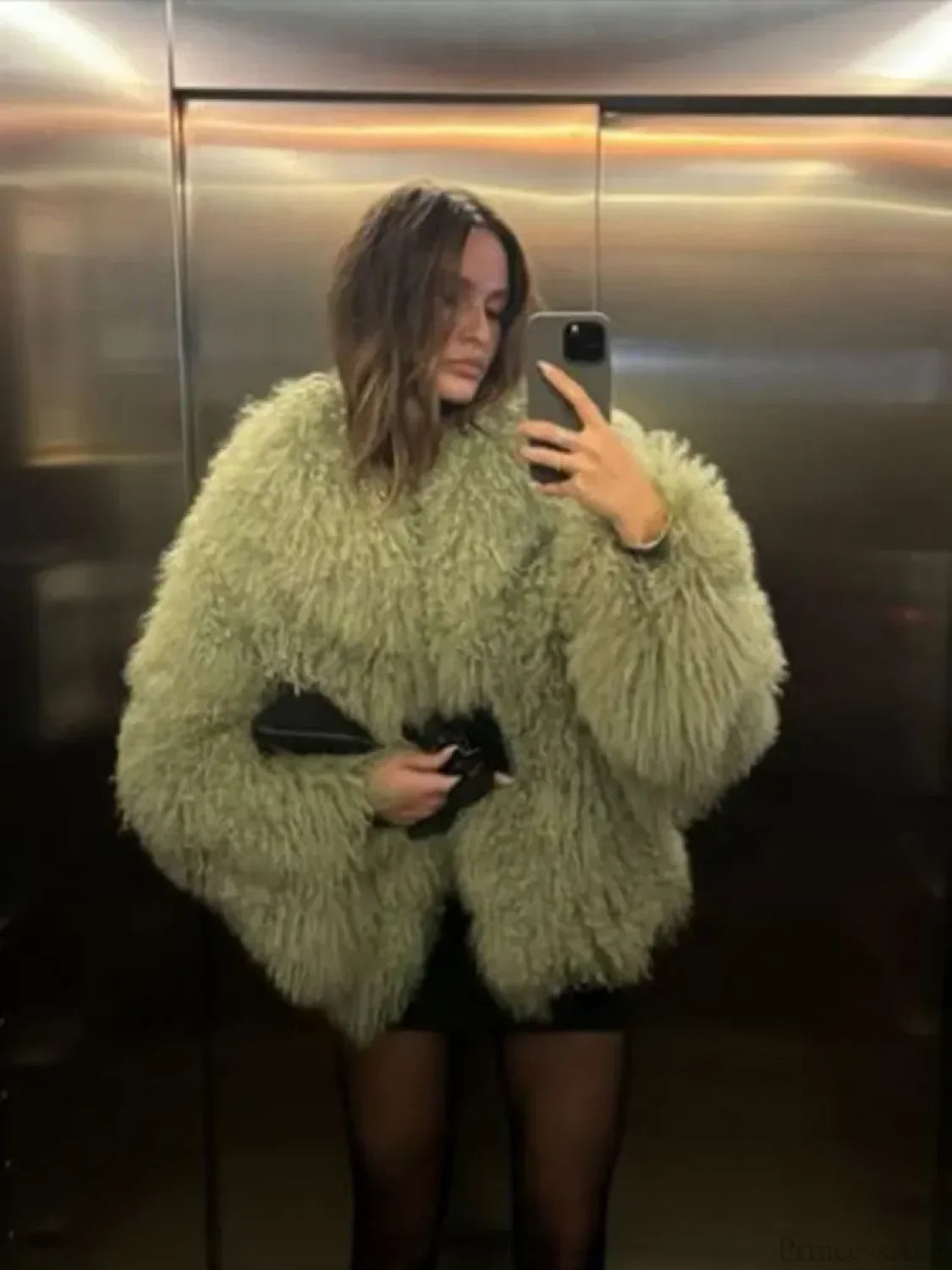White Thicken Cropped Coat