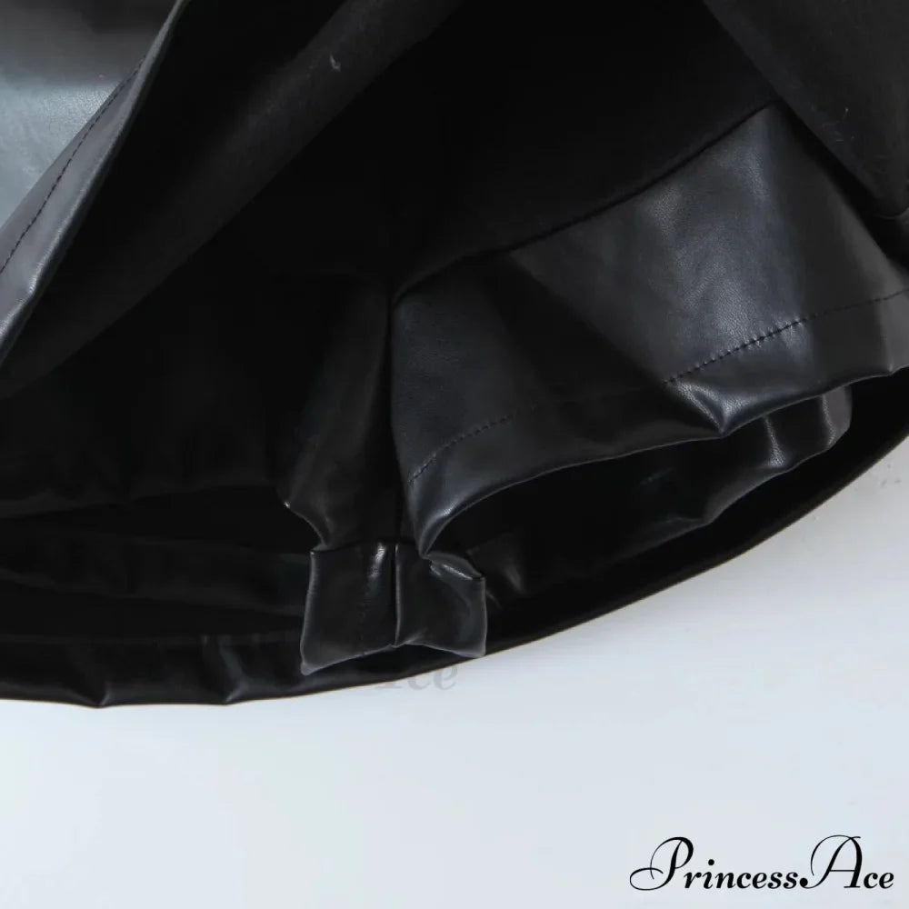 Women PU Leather Short Sexy Skirt