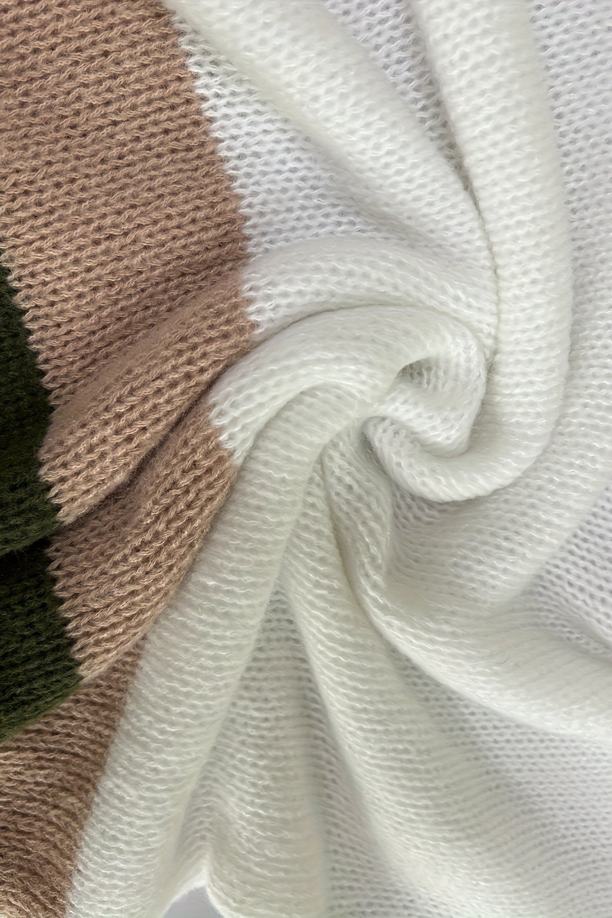 Soft Colorblock Crew Neck Puffy Knit Elegant Sweater