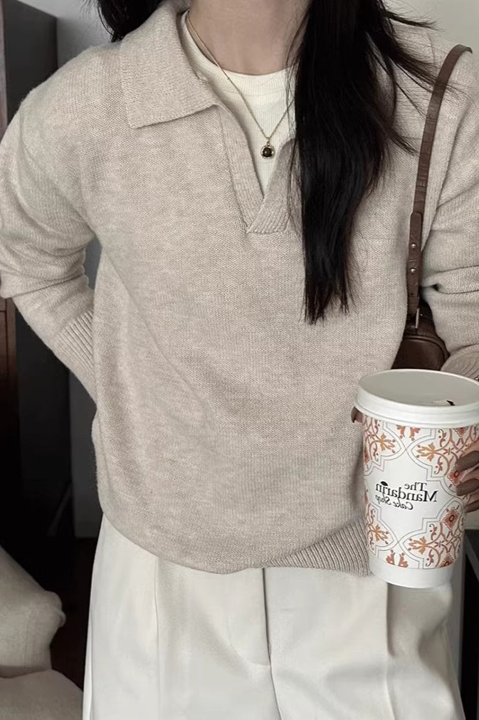 Slouchy Polo Style Sweater