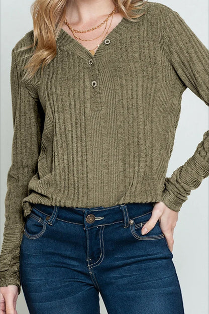 Loose Fit Knit V Neck Sweater