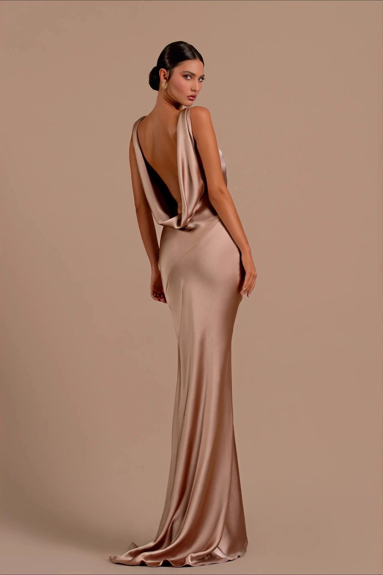 Sleeveless V Neck Backless Slim Elegant Formal Dress