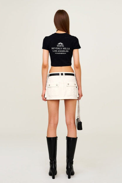 Cropped Fitted Crewneck T-Shirt