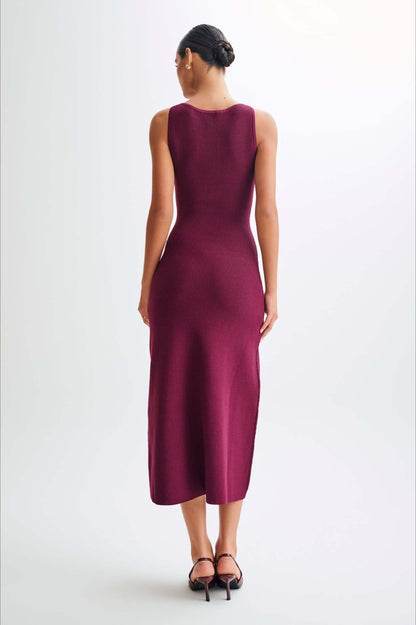 Fashion Buttoned Knit Work Dress