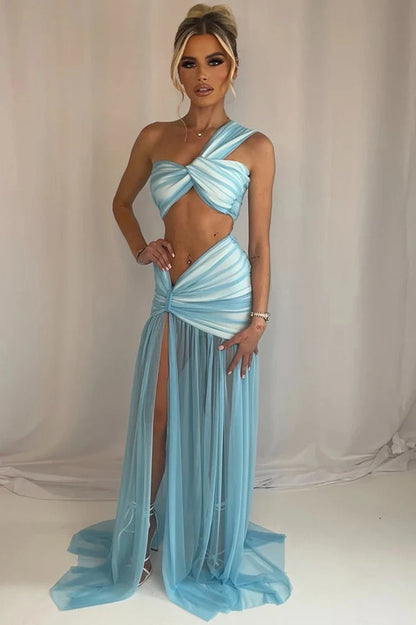 Vestido bohemio asimétrico con top corto