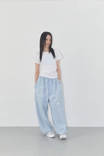 Pantalones Casuales Vintage con Ala de Letra de Hip-hop