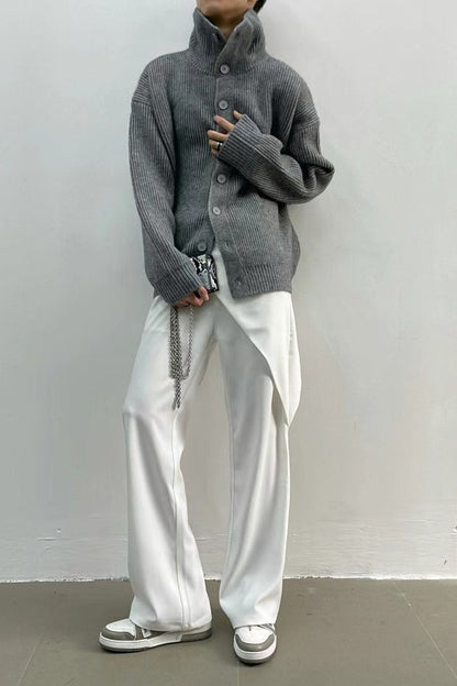 Ribbed Single Breasted Cardigan
