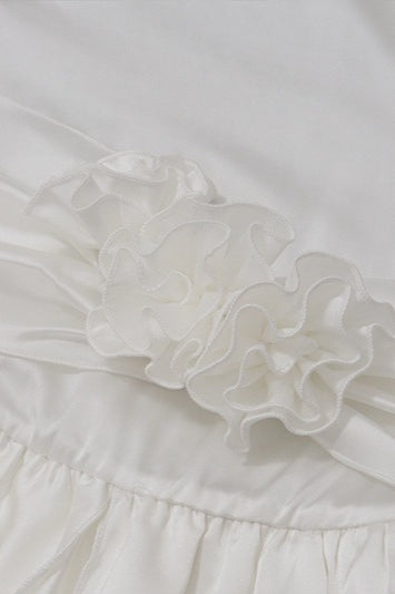 Elegante Vestido de Cóctel Floral 3D de Satén
