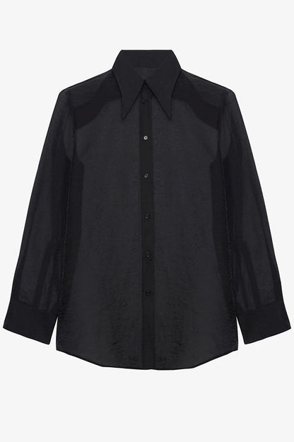 Retro Sheer Loose Long-sleeved Casual Shirt