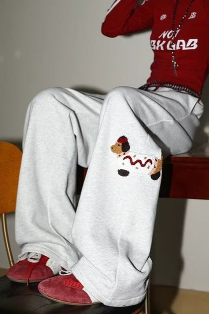 Pantalones de chándal rectos sueltos estampados