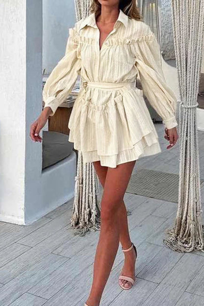 Elegante vestido bohemio de manga farol