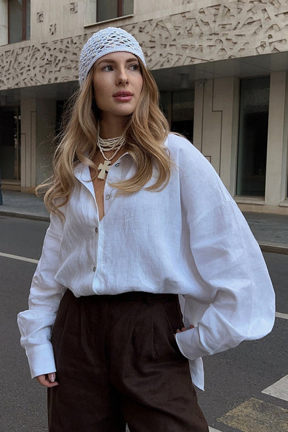 Camisa informal suelta de moda para ir al trabajo