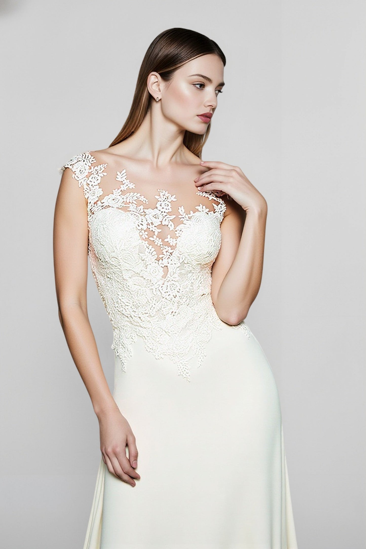 DressBetty - 2024 Cap Sleeve Applique Sheath Bohemian Lace Dress