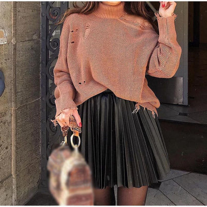 Amy Fashion - Chic High Waisted  A-line Mini Fashion Skirt