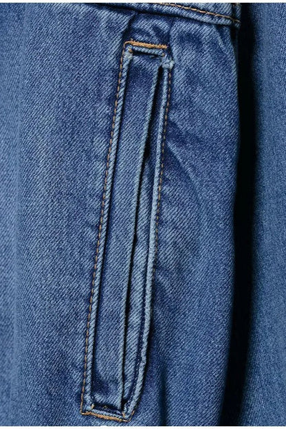 Belted Patchwork Denim Jacket