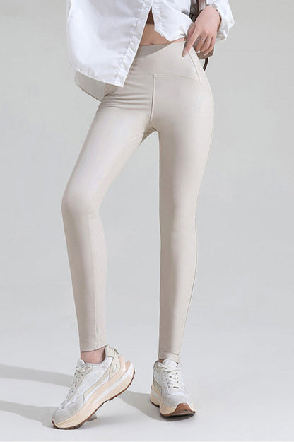 Leggings de imitación piel con forro polar