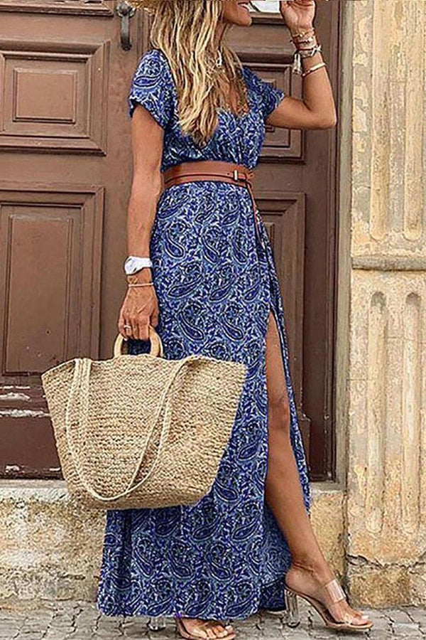 Forgotten Story Paisley Maxi Dress??belt Included??
