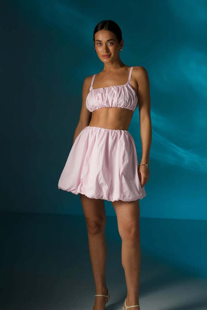 Casual Simple Cami Tulip Hem Skirt Set