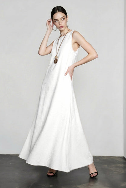 Pure Linen Tank Maxi Vacation Dress