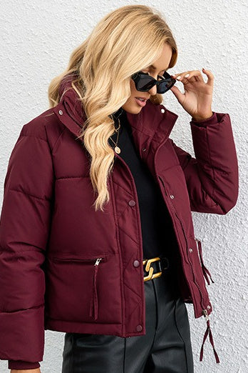 Chaqueta Puffer Corta con Cuello Mandarín Relaxed