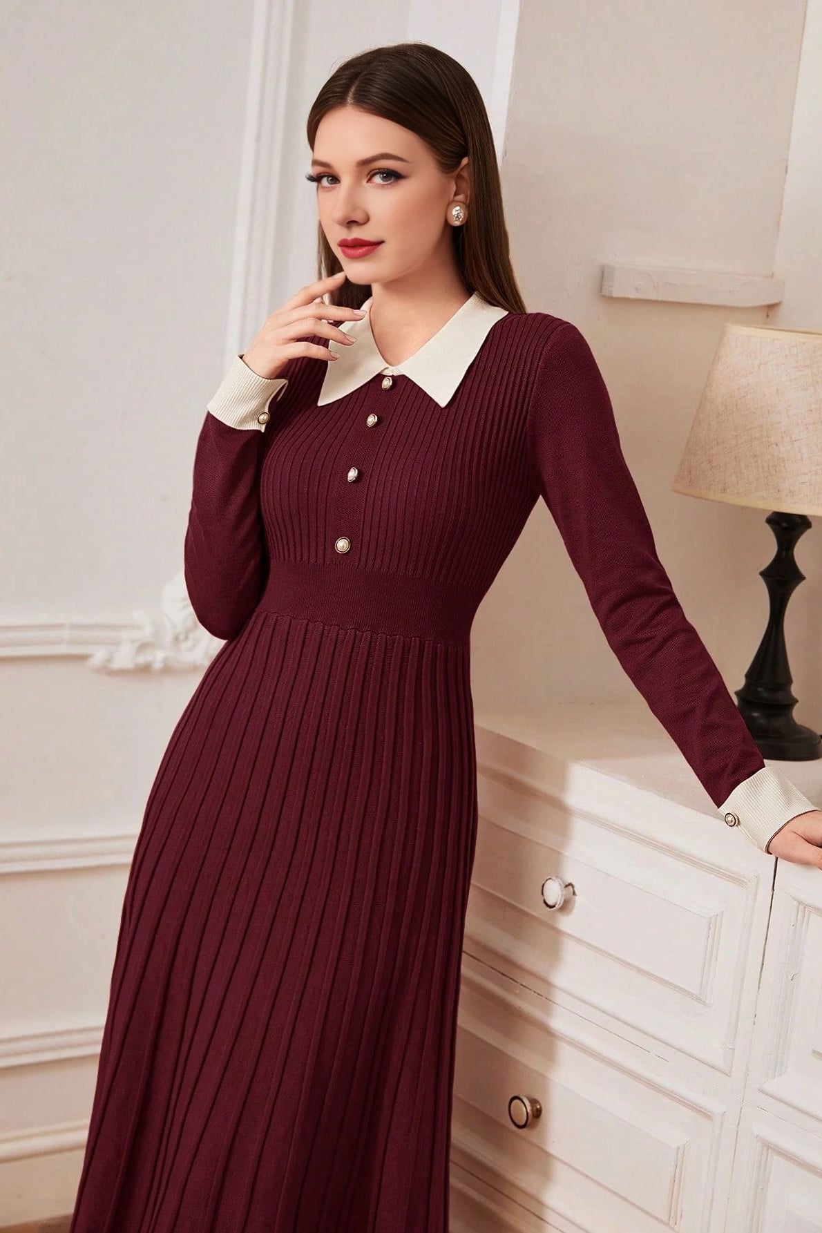 Vestido de punto A-line vintage