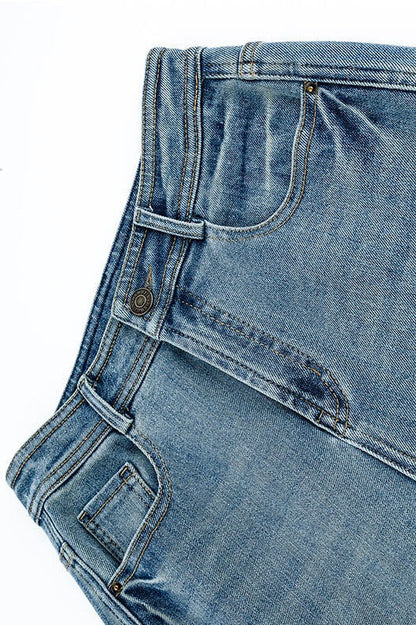 Vaqueros acampanados de Tencel elástico de tiro alto