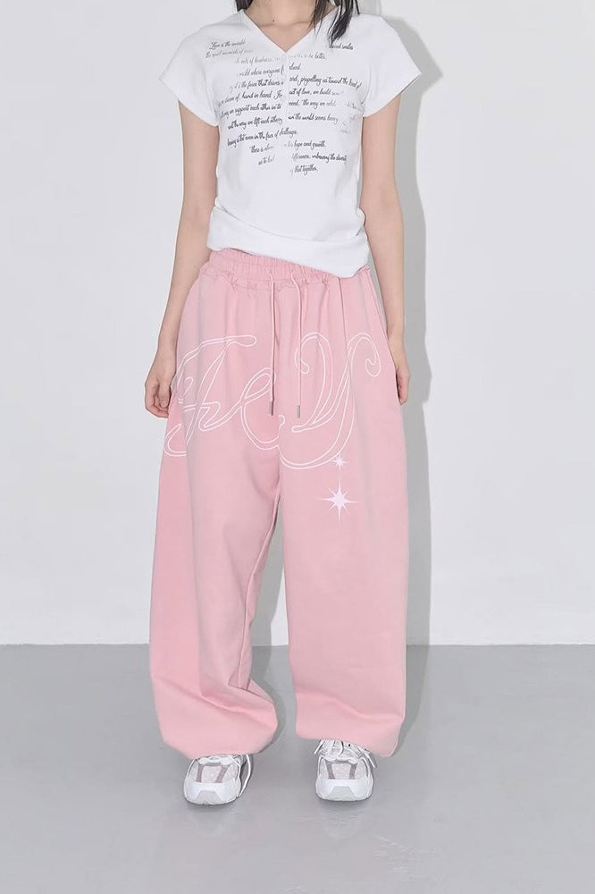 Pantalones Casuales Vintage con Ala de Letra de Hip-hop