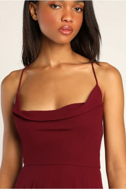 Vestido largo de fiesta halter sin espalda sexy