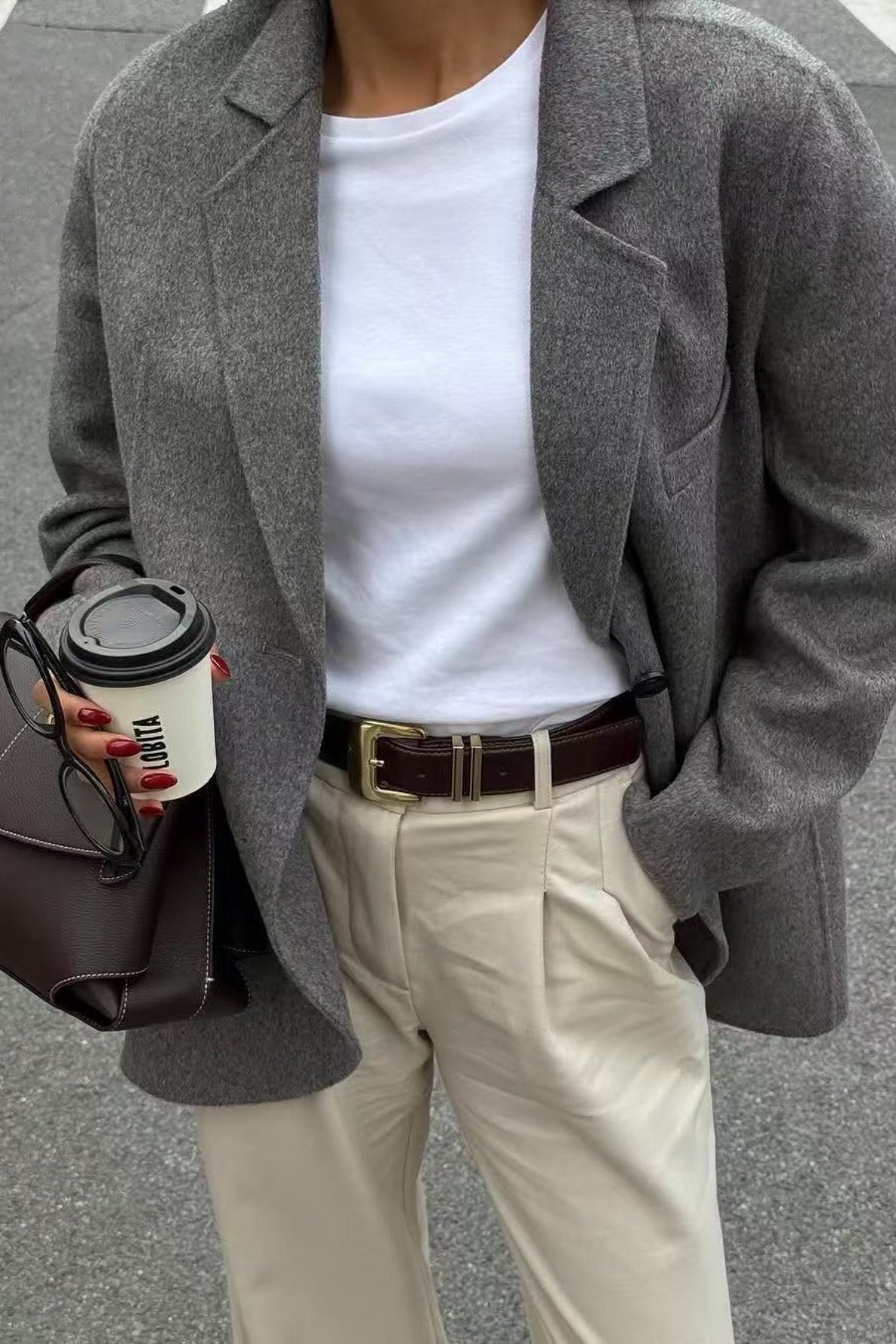 Minimalist Solid Color Tailored Coat