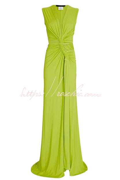 She¡¯s A Winner Jersey Triple Loop Cutout Stretch Maxi Dress