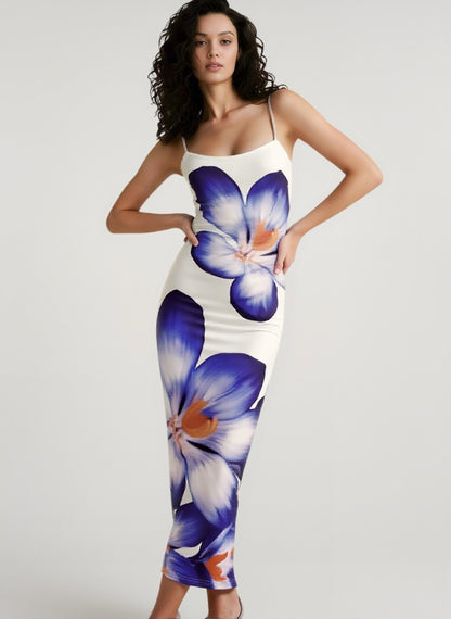 Floral Print Cami Slim Vacation Dress
