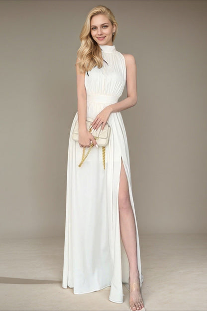Elegante vestido maxi de noche sin mangas