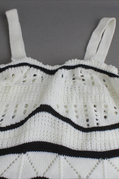 Vestido de punto con tirantes finos y abertura