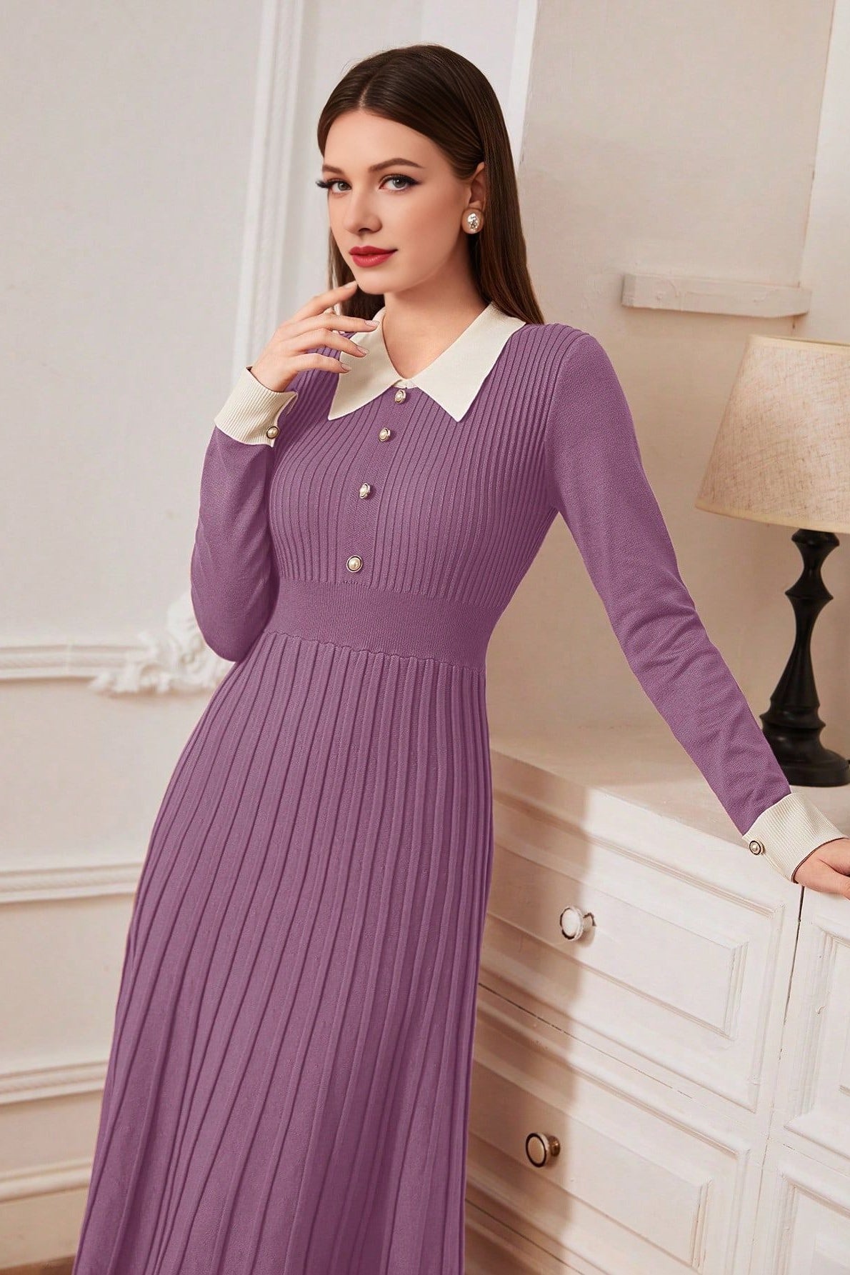 Vestido de punto A-line vintage