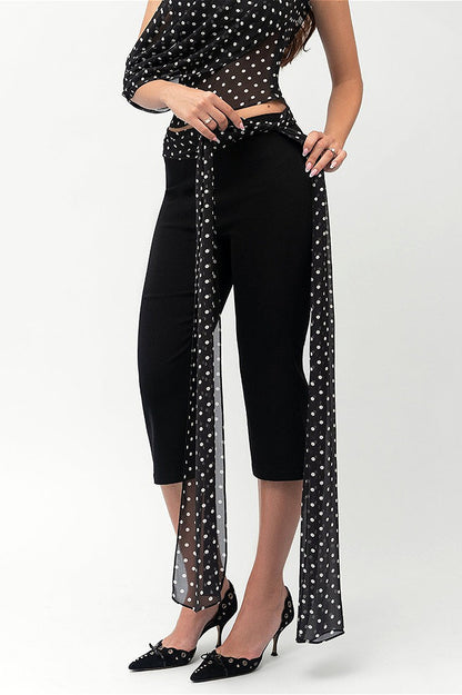 Polka Dot Off Shoulder Crop Top Set