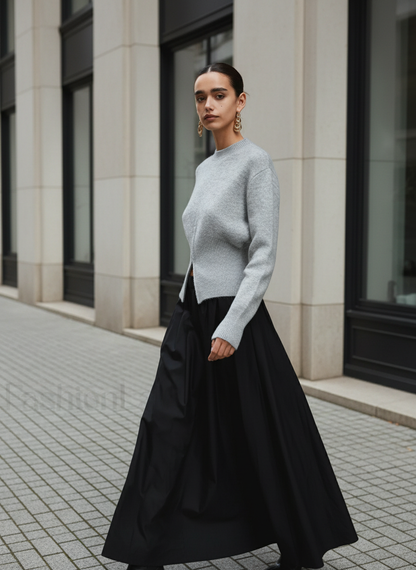Half Zip Graceful Fuzzy Sweater
