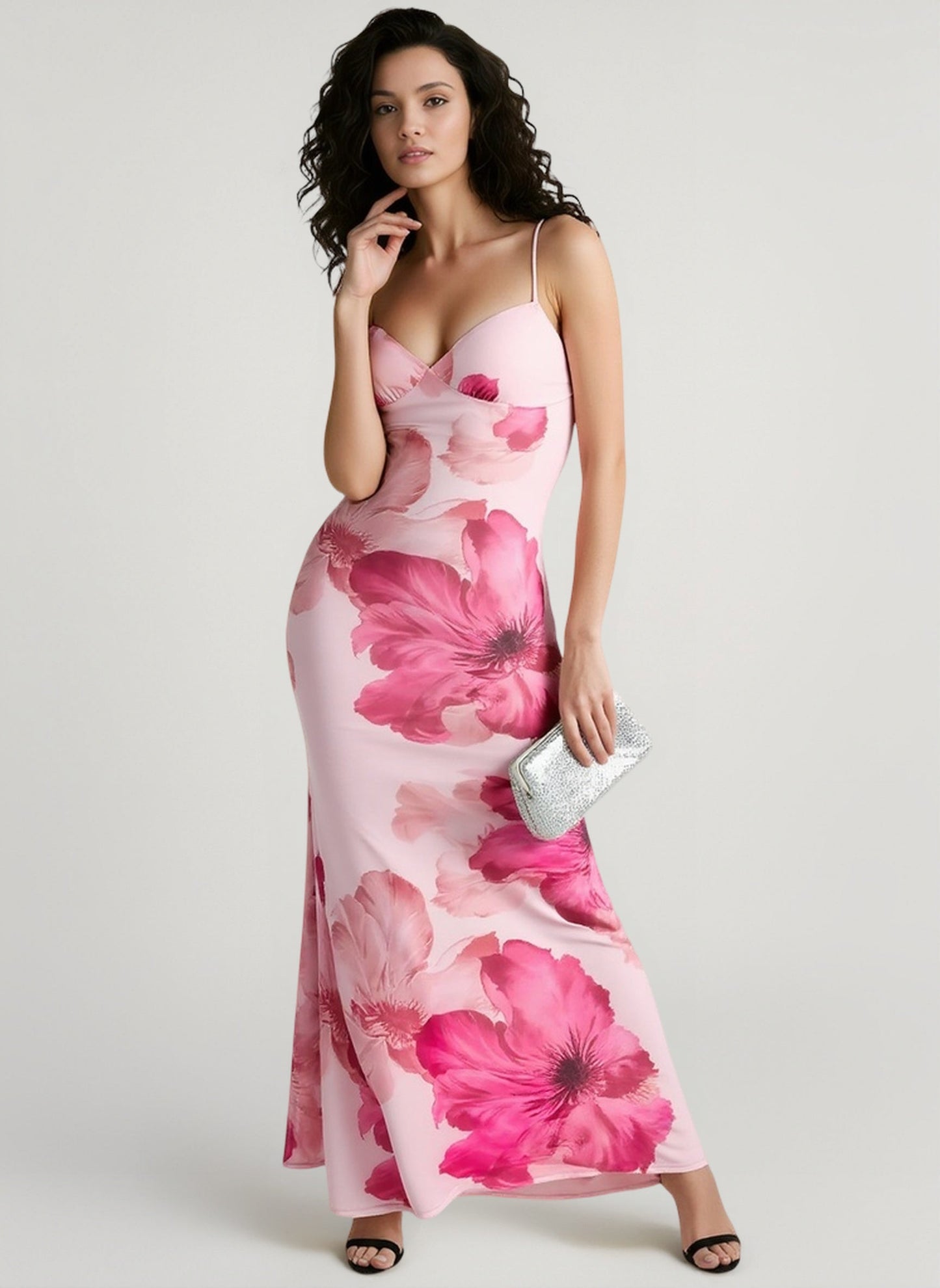 Slim Backless Print Cami Vacation Dress