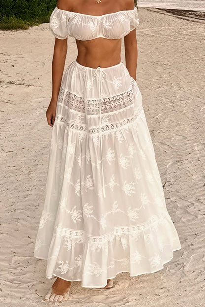 Conjunto de camisola corta y falda de talle alto Pure Desire