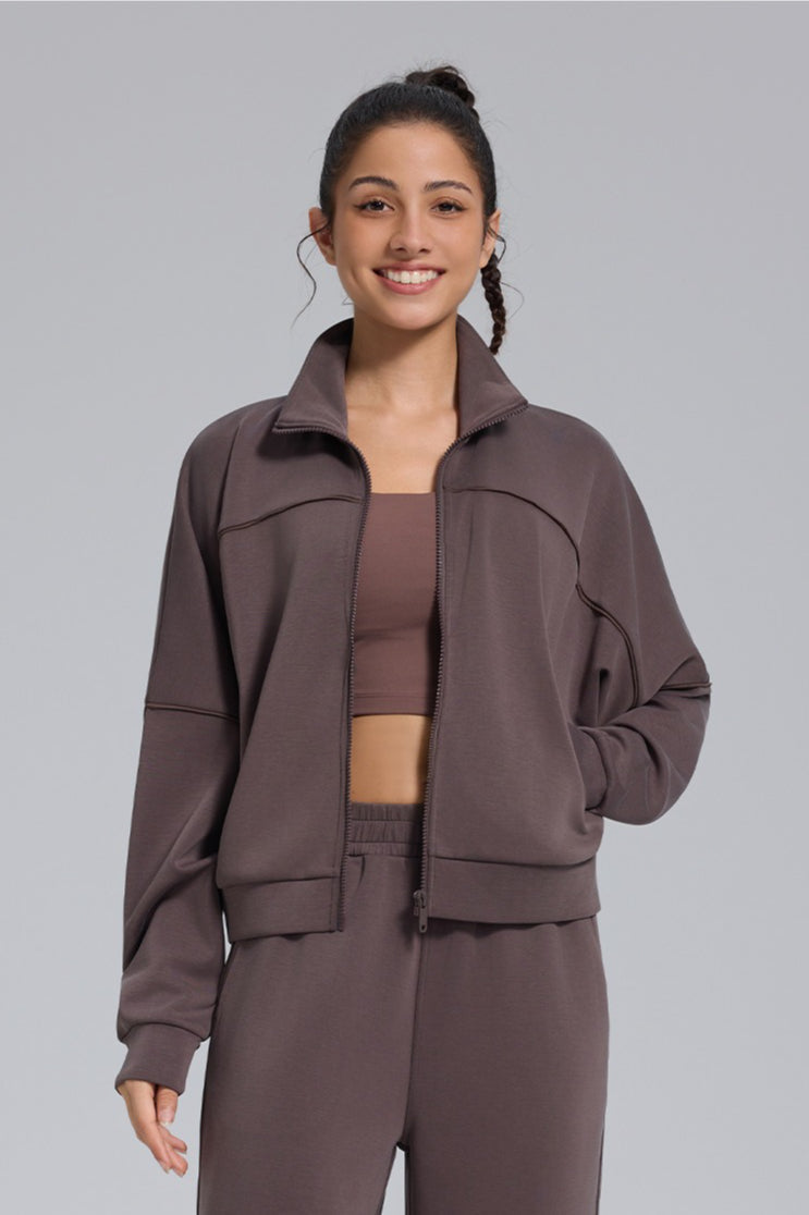 Chaqueta cárdigan con cremallera, suelta, deportiva, para exteriores, yoga, manga larga