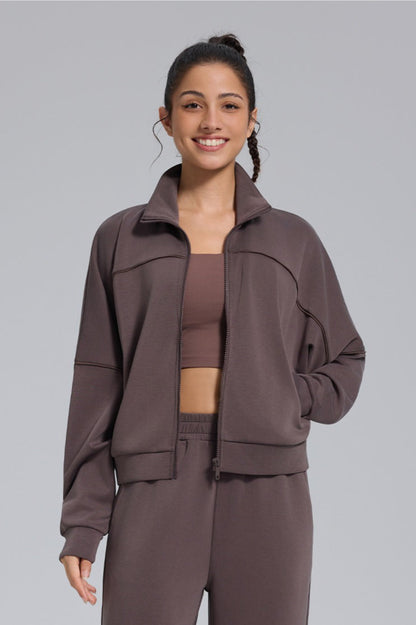 Chaqueta cárdigan con cremallera, suelta, deportiva, para exteriores, yoga, manga larga