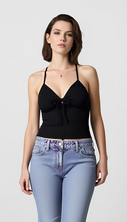 Bow Back Halter Neck Cami Top