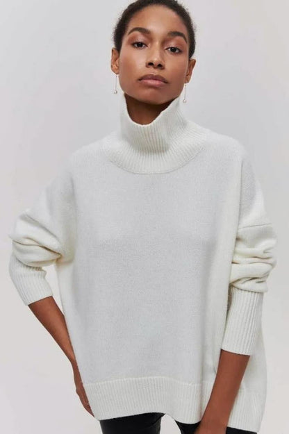 Jersey de cuello alto y corte holgado